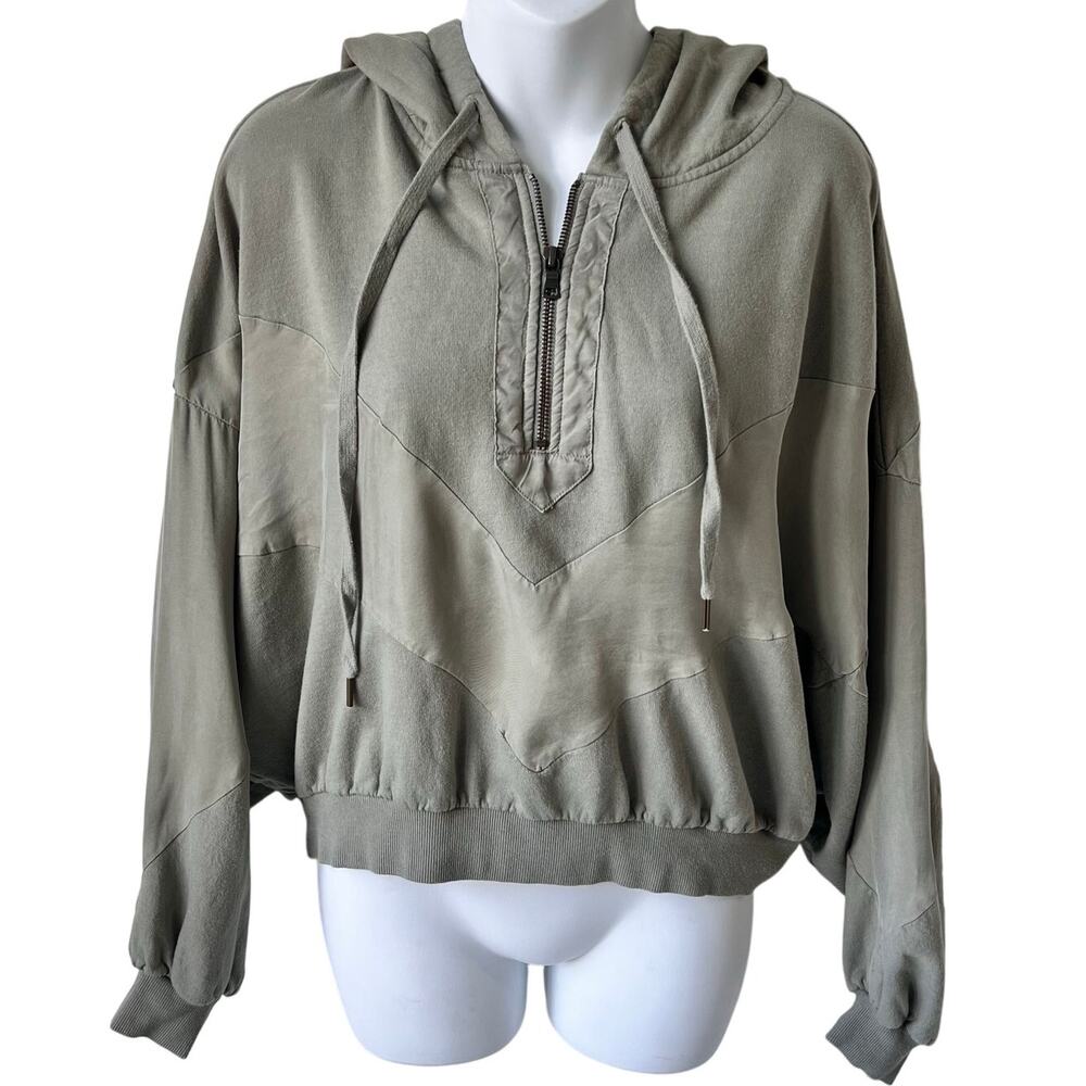 Victoria's‎ Secret PINK Lightweight Hoodie Women's Small Zip Khaki Green Dolman